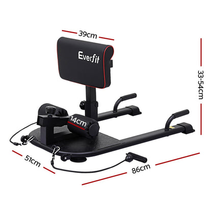 Everfit Deep Sissy Squat Weight Bench Adjustable Leg Extension Strength Training.