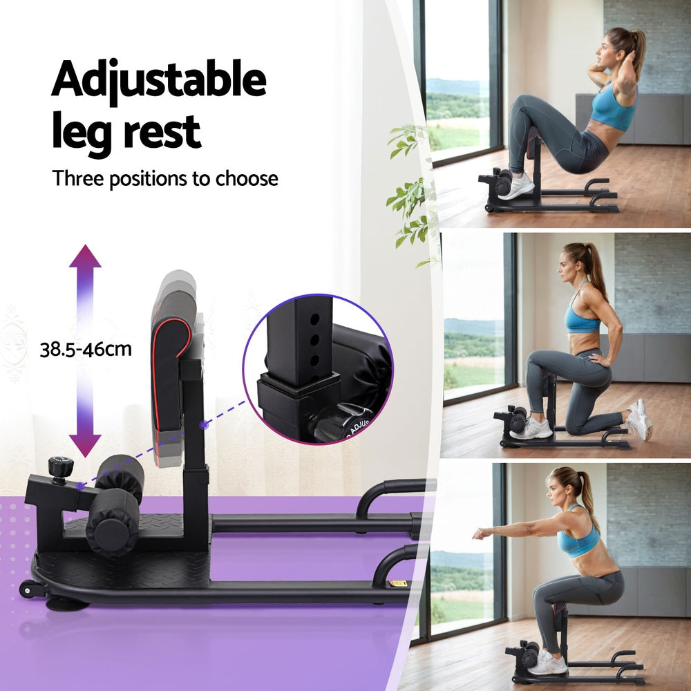 Everfit Deep Sissy Squat Weight Bench Adjustable Leg Extension Strength Training.