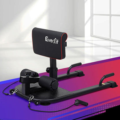 Everfit Deep Sissy Squat Weight Bench Adjustable Leg Extension Strength Training.