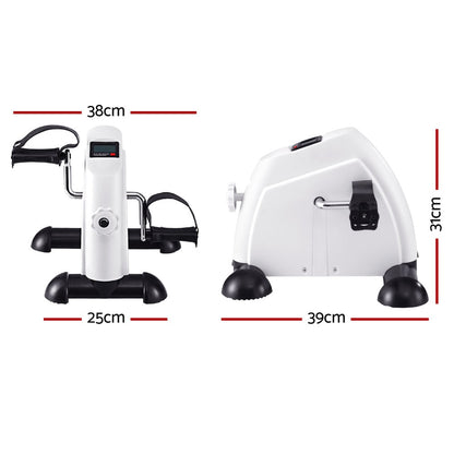 Everfit Pedal Exerciser Mini Exercise Bike Cross Trainer Under Desk Bike White.
