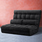 Artiss Floor Lounge Sofa Bed 2-seater Charcoal Suede
