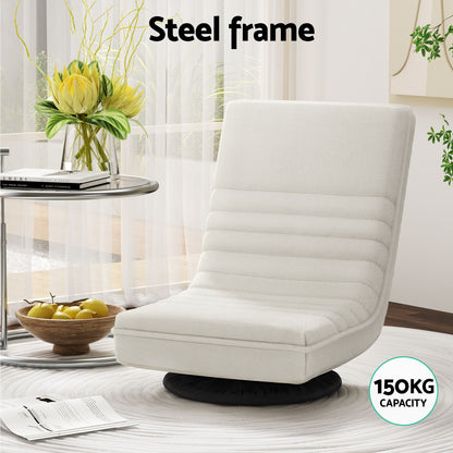 Artiss Swivel Floor Chair & TV Entertainment Unit with Storage Shelf Set