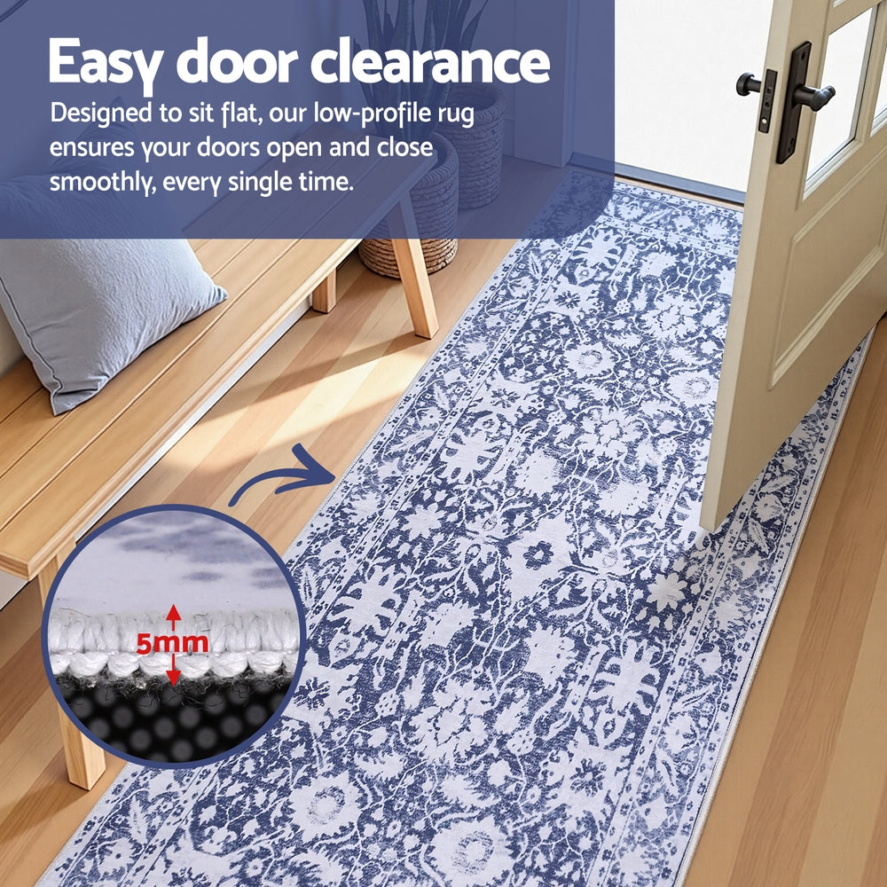 Artiss Hallway Runner Rug 80X300cm Soft Velvet Washable Modern Kitchen Mat