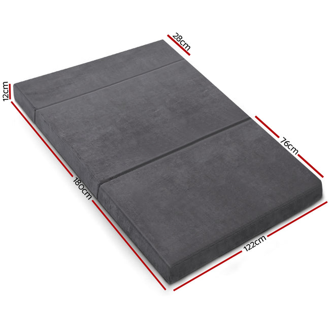 Giselle Bedding Foldable Mattress Folding Foam Bed Mat Double Grey Main Image