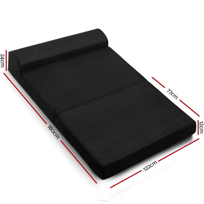 Giselle Bedding Foldable Mattress Folding Foam Bed Mat Double Black Main Image