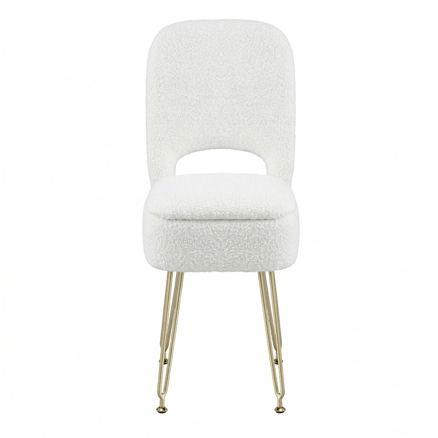 Artiss Storage Ottoman Vanity Stool Foot Stool Folding Back White