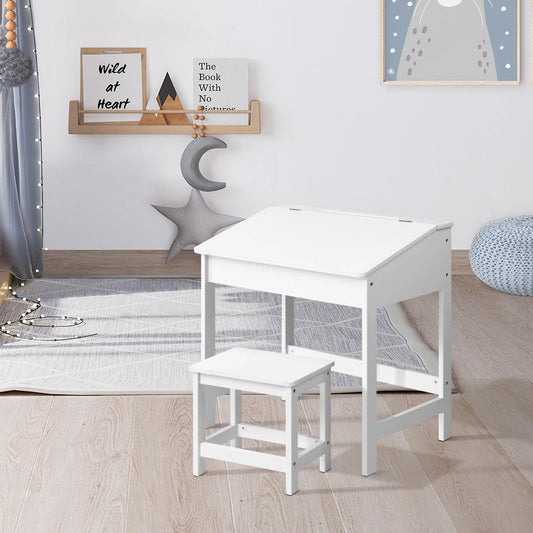 Keezi 2PCS Kids Table and Chairs Set Activity Children Playing Toys Study Desk.