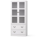 Artiss Buffet Sideboard 180cm Hutch Storage Cabinet Kitchen Drawer Door White.