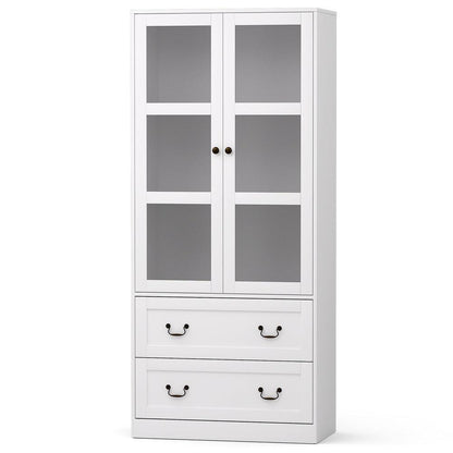 Artiss Buffet Sideboard 180cm Hutch Storage Cabinet Kitchen Drawer Door White.