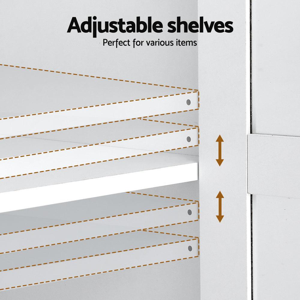 Artiss Buffet Sideboard 180cm Hutch Storage Cabinet Kitchen Drawer Door White.
