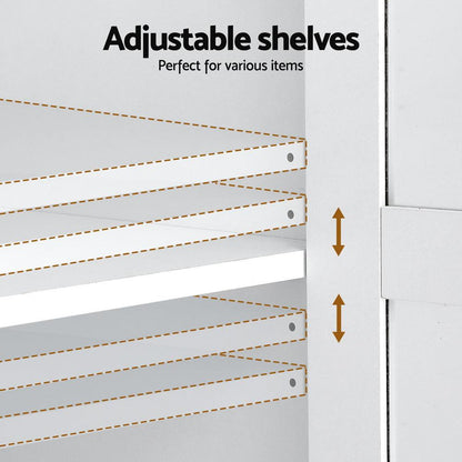 Artiss Buffet Sideboard 180cm Hutch Storage Cabinet Kitchen Drawer Door White.