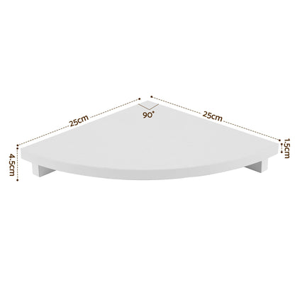 Artiss Corner Floating Wall Shelf Wall Mounted Display Rack Round Edge White 1pc