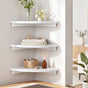 Artiss 3pc Corner Floating Wall Shelf Wall Mounted Display Rack Round Edge White