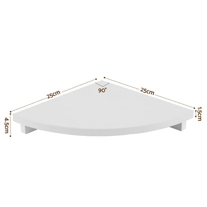 Artiss 3pc Corner Floating Wall Shelf Wall Mounted Display Rack Round Edge White