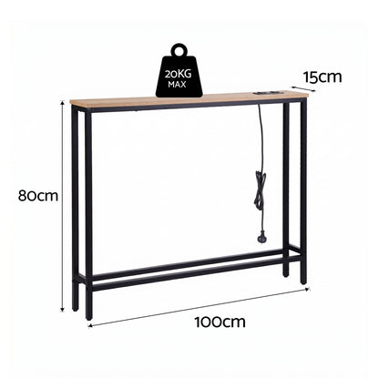 Artiss Console Table Entryway Hallway Display Desk Charging Station Wood