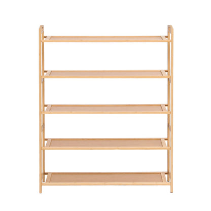 Artiss 5 Tier Shoe Rack Bamboo Storage Organiser Pine