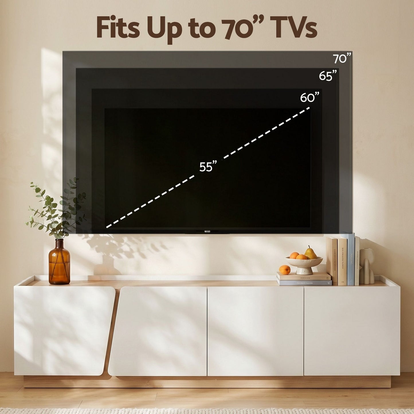 Artiss 180cm TV Unit Storage Cabinet Living Room White & Pine