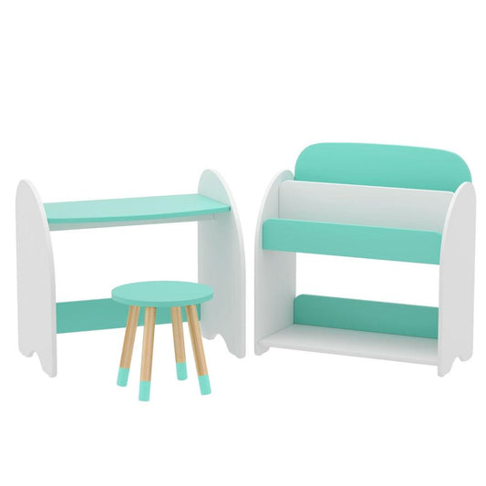 Keezi Kids Bookshelf 2 In 1 Table Chair Set Bookcase Toys Shelves Children Organiser.