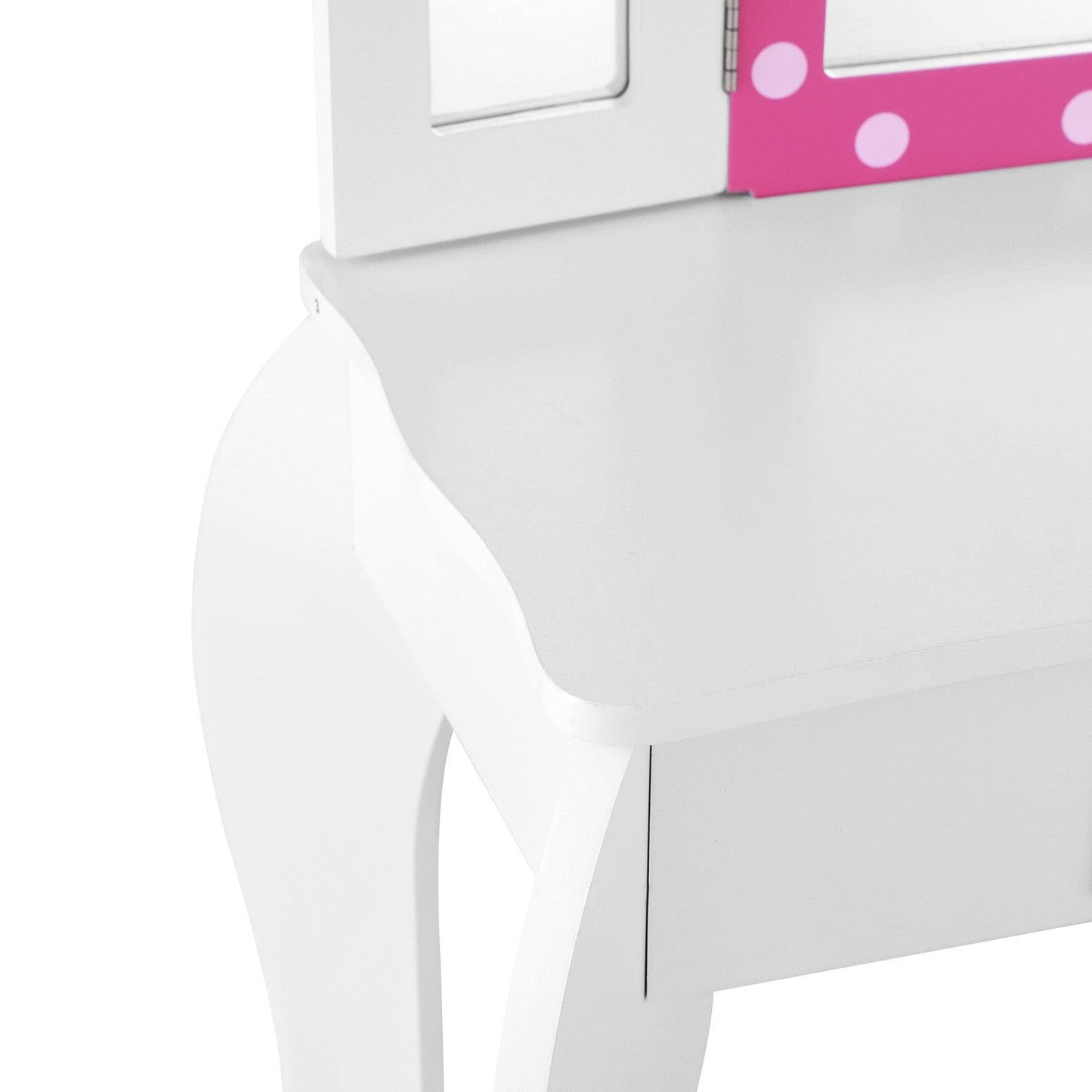 Keezi Kids Dressing Table Vanity Makeup Chair Set Wooden 3 Mirror Drawer Pink.