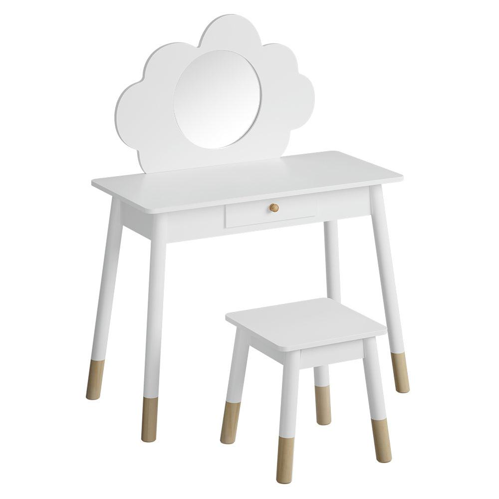 Keezi Kids Dressing Table Chair Set Vanity Makeup Wooden Leg Mirror Drawer.