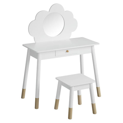 Keezi Kids Dressing Table Chair Set Vanity Makeup Wooden Leg Mirror Drawer.