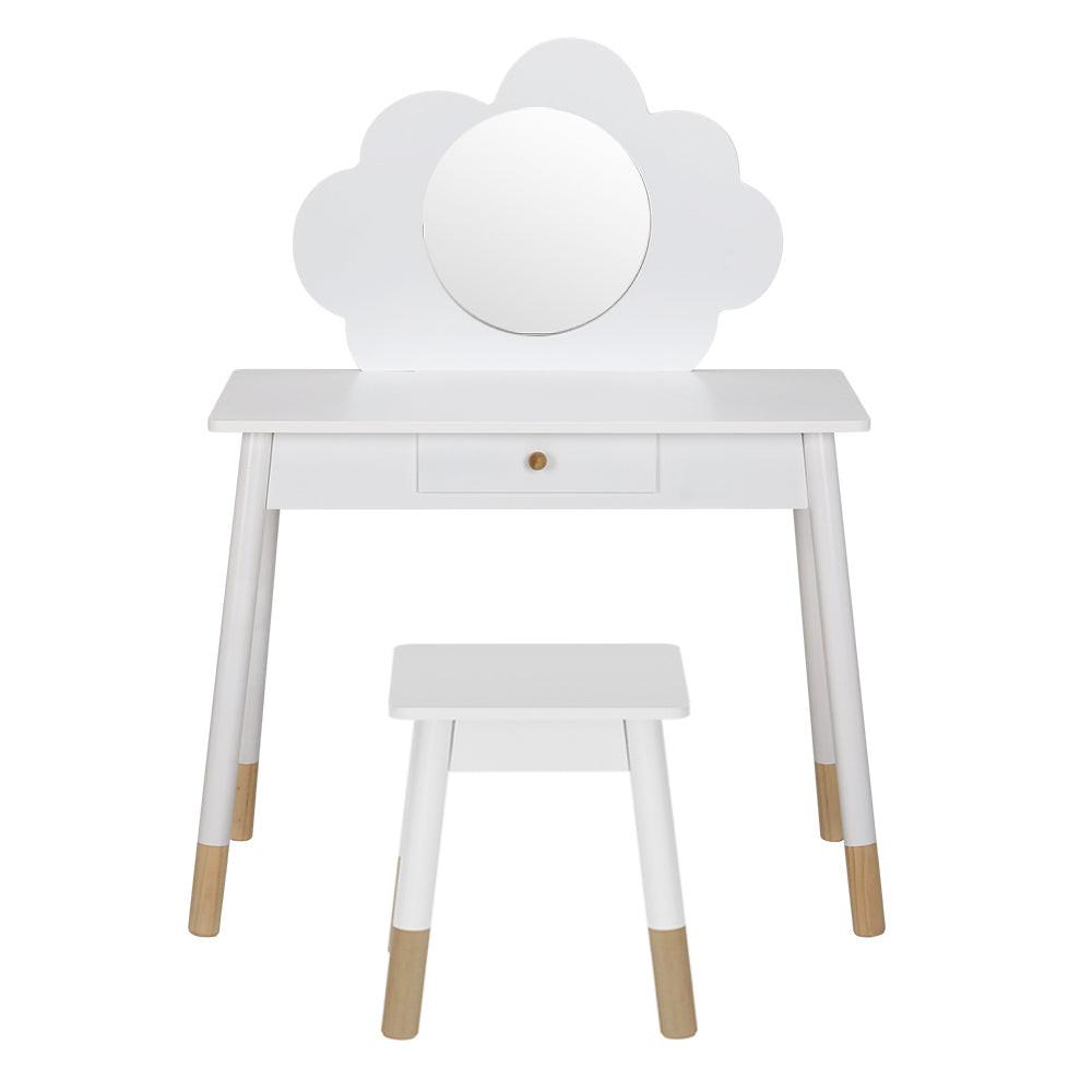 Keezi Kids Dressing Table Chair Set Vanity Makeup Wooden Leg Mirror Drawer.