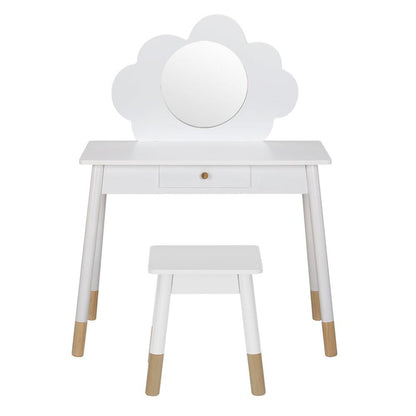 Keezi Kids Dressing Table Chair Set Vanity Makeup Wooden Leg Mirror Drawer.
