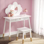 Keezi Kids Dressing Table Chair Set Vanity Makeup Wooden Leg Mirror Drawer.