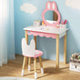 1 Set of Keezi Kids Dressing Table Wooden Bunny Pink.