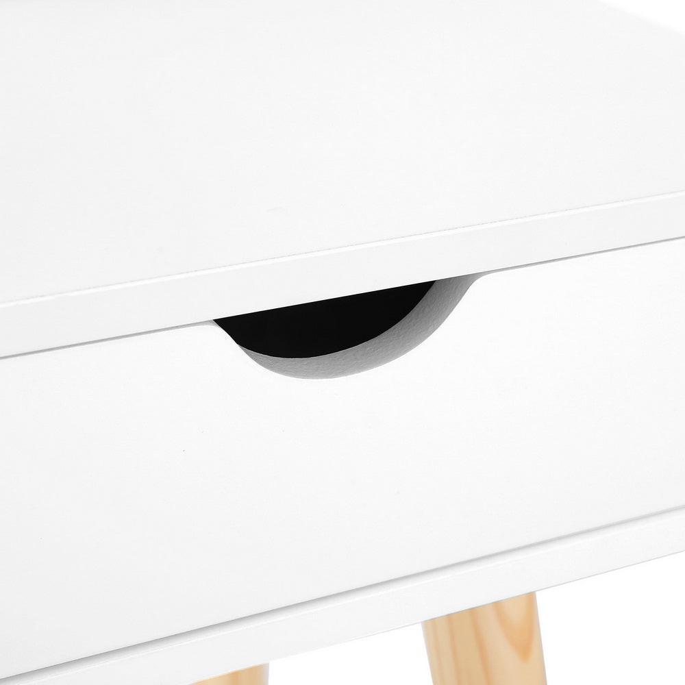 Keezi Kids Dressing Table Vanity Makeup Chair Set with Mirror Drawers Wooden Legs.