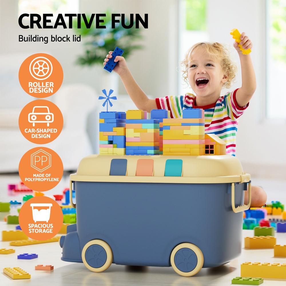 Keezi 3PCS Toy Storage Box Cute Car Toy Container Kids Toys Organiser Snack Boxes.