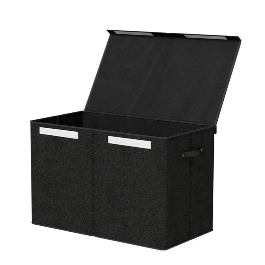 Keezi Large Toy Box Chest Storage with Flip-Top Lid Foldable Organizer Bins.
