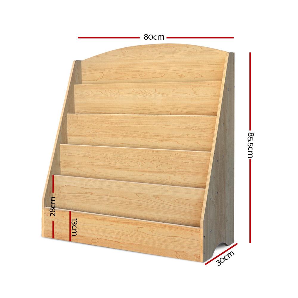 Keezi 5 Tiers Kids Bookshelf Magazine Shelf Organiser Bookcase Display Rack.