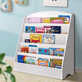 Keezi 5 Tiers Kids Bookshelf Magazine Shelf Organiser Bookcase Display Rack White.