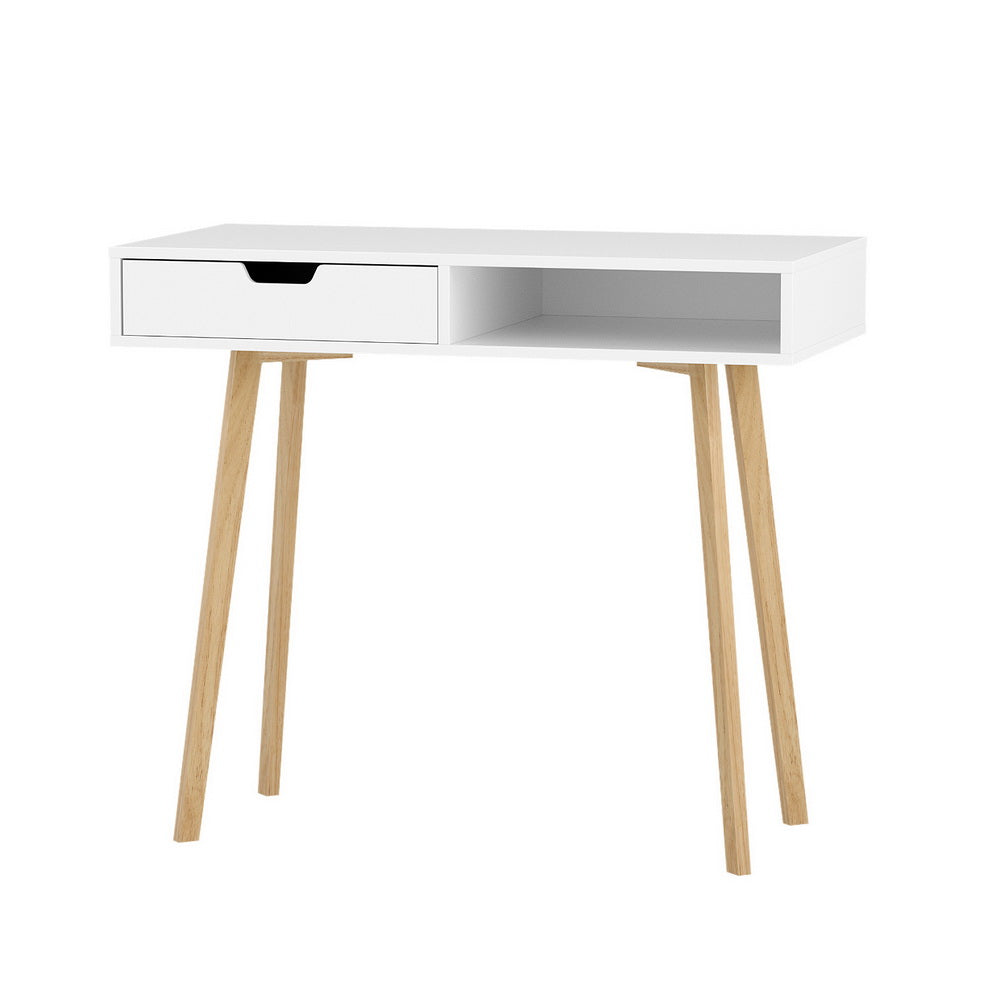 Artiss Computer Desk Drawer Cabinet Shelf White 90CM.