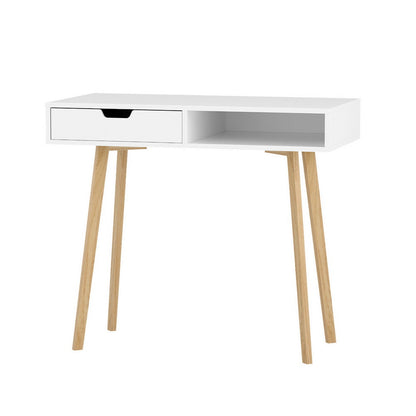 Artiss Computer Desk Drawer Cabinet Shelf White 90CM.