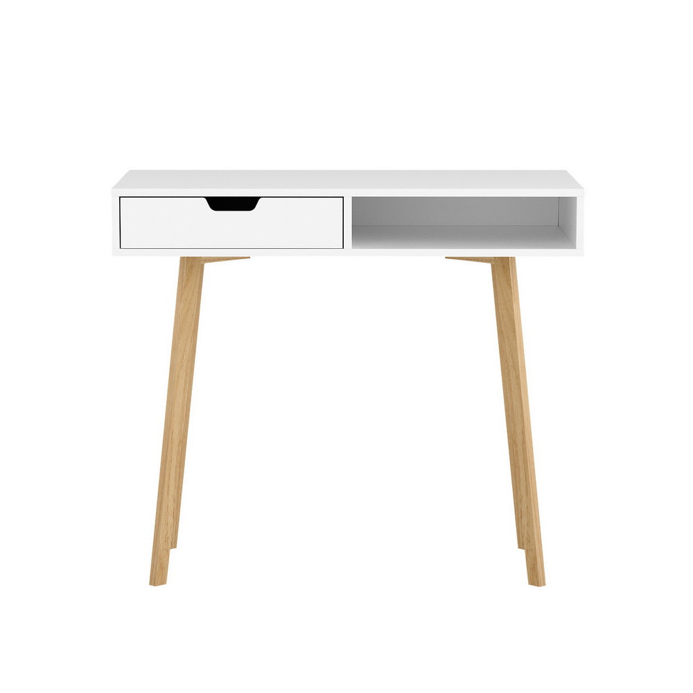 Artiss Computer Desk Drawer Cabinet Shelf White 90CM.