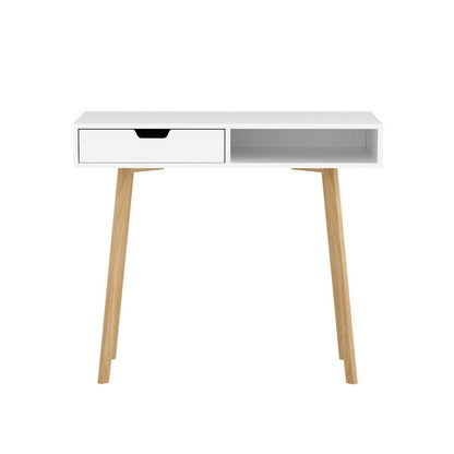 Artiss Computer Desk Drawer Cabinet Shelf White 90CM.