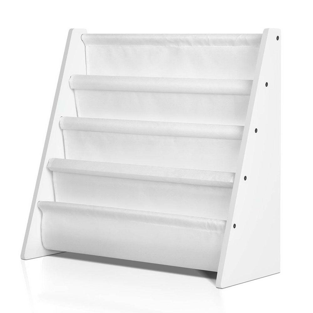 Keezi 4 Tiers Kids Bookshelf Magazine Shelf Children Bookcase Rack Organiser.