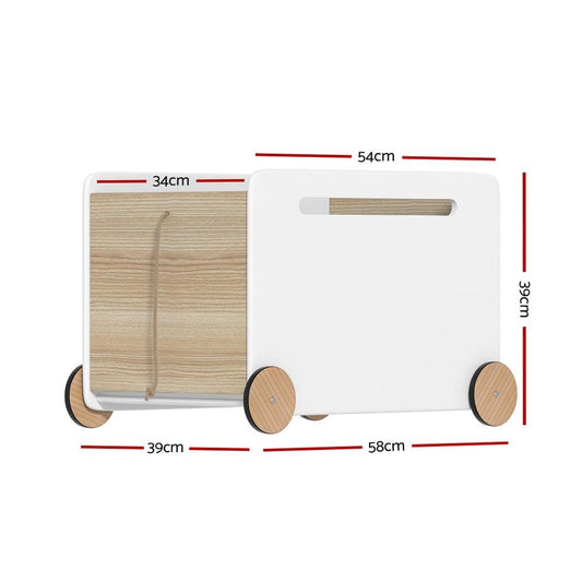 Keezi Kids Toy Box Container Children Chest Storage Clothes Organiser Wheels.