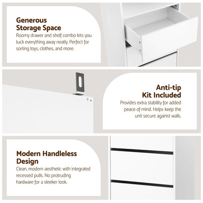 Artiss 2x Chest of 3 Drawers Tallboy Cabinet White