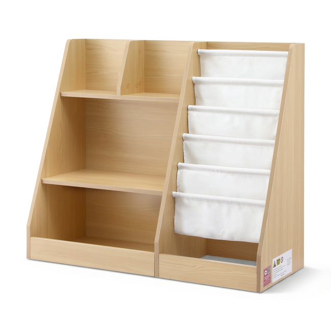 Keezi Kids Bookshelf Wood Bookcase Children Storage Rack Display Shelves Holder Hover Image