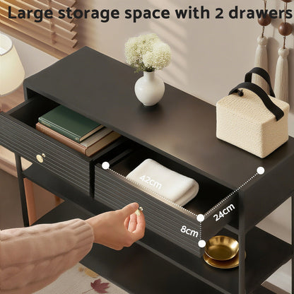 Artiss Console Table 3-Tier Black