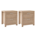 Artiss 2x Bedside Table 2 Drawers - MAXI Pine