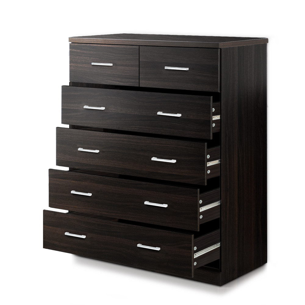 Artiss 6 Chest of Drawers - ANDES Walnut.