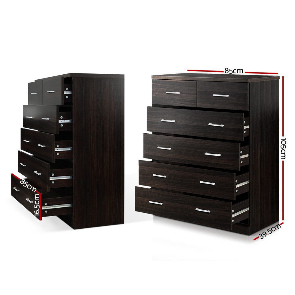 Artiss 6 Chest of Drawers - ANDES Walnut.