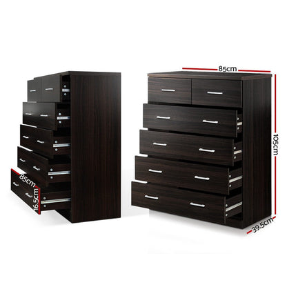 Artiss 6 Chest of Drawers - ANDES Walnut.