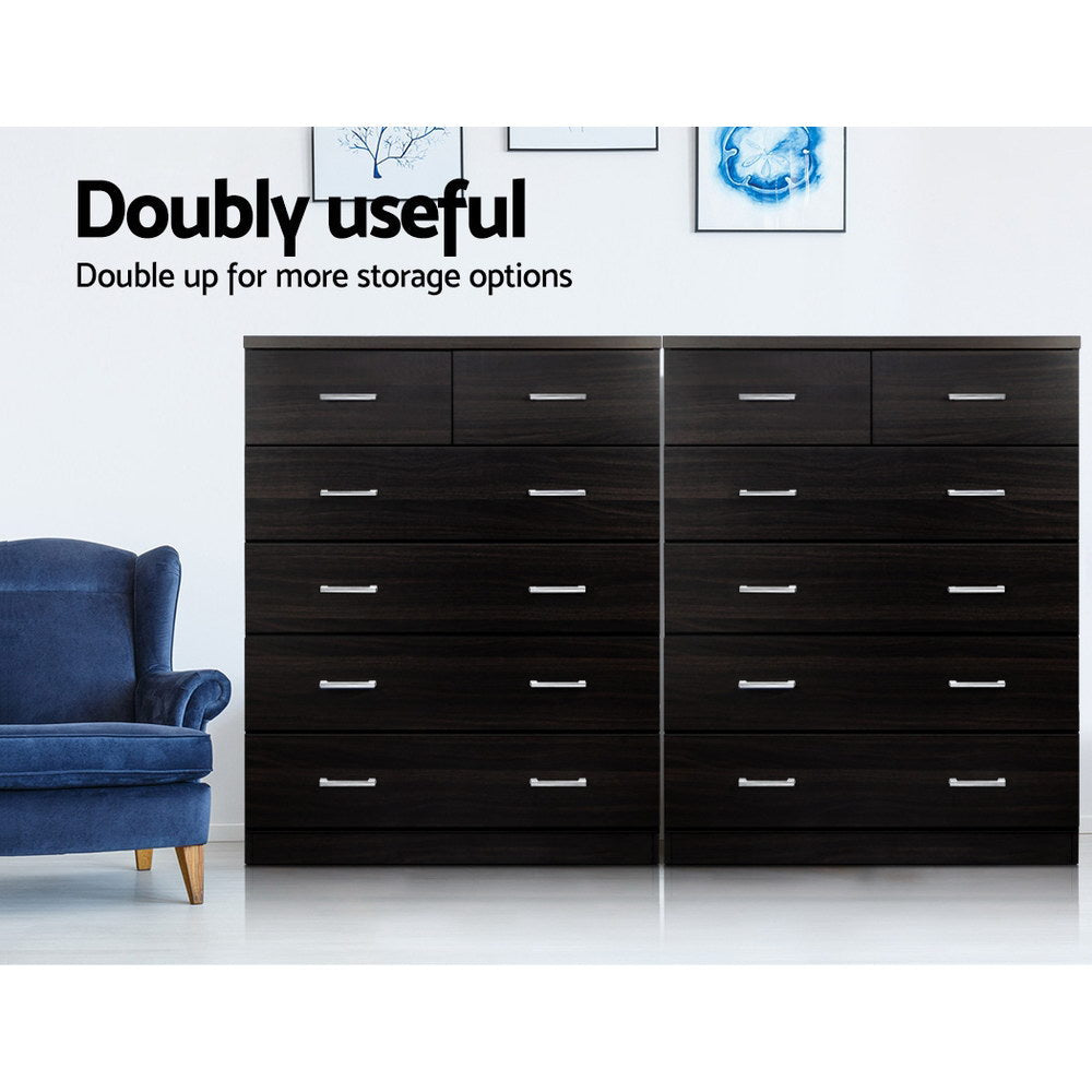 Artiss 6 Chest of Drawers - ANDES Walnut.