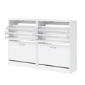 Artiss 2x Shoe Cabinet Storage Organiser 2 Flip Drawer White