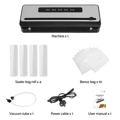 Devanti Food Vacuum Sealer Machine Sealing Cutter 4 Modes Storage Bags 4 Rolls